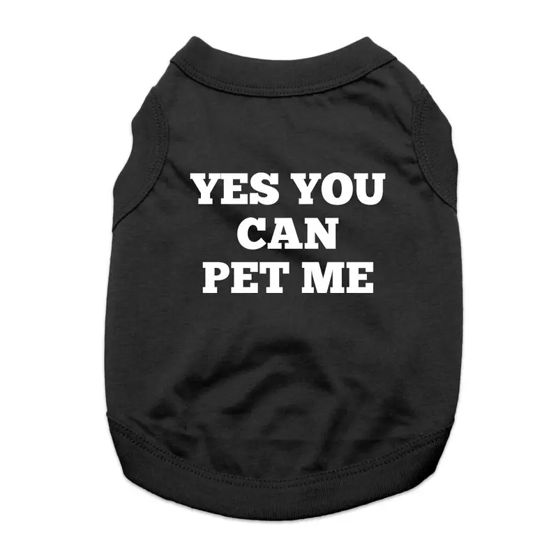 Yes You Can Pet Me Dog Shirt - Black X-Small