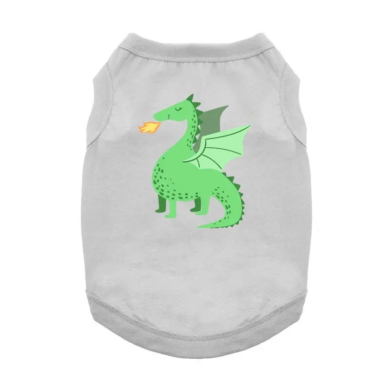 Cute Dragon Dog Shirt - Gray X-Small
