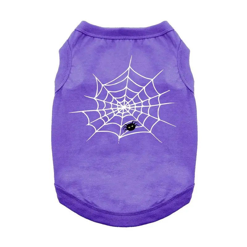 Cute Spider Halloween Dog and Cat Shirt - Purple X-Small
