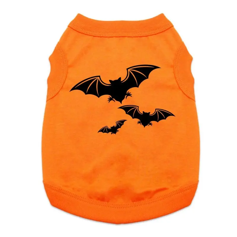 Halloween Bats Dog and Cat Shirt - Orange X-Small
