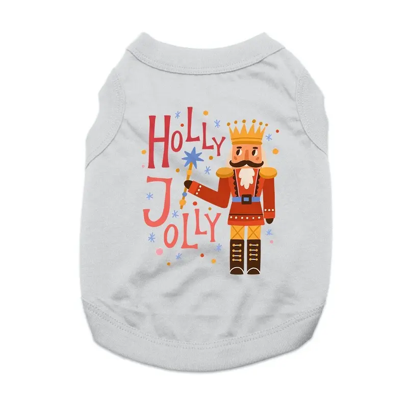 Holly Jolly Nutcracker Dog Shirt - Gray X-Small