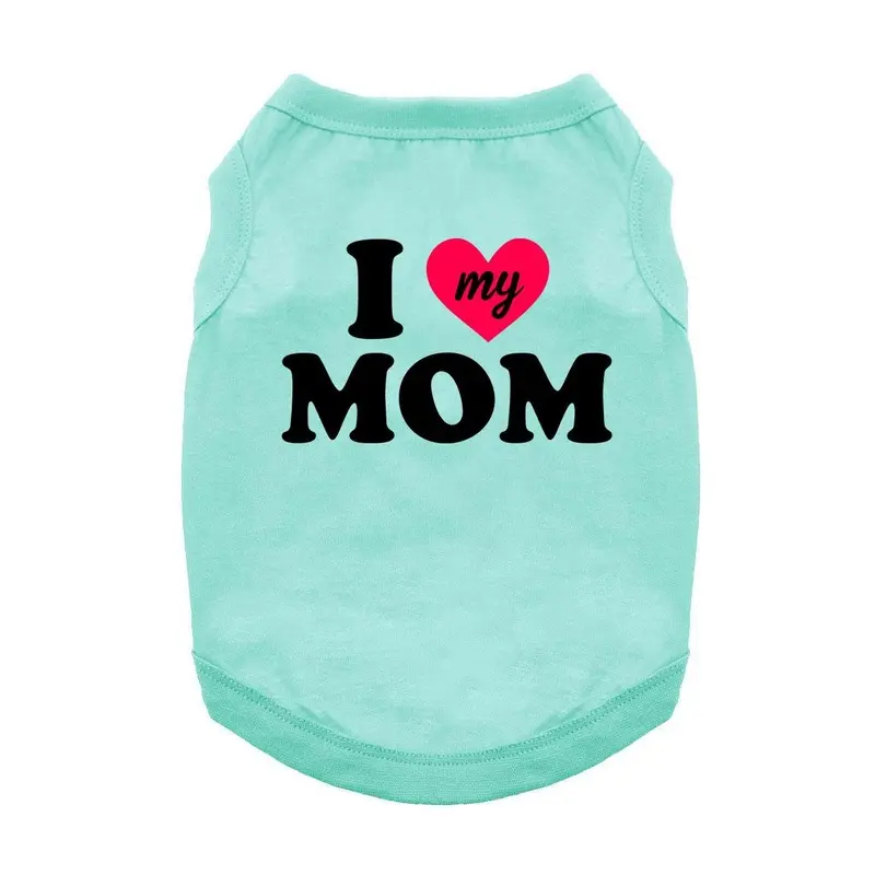 I Heart My Mom Dog Shirt - Aqua X-Small