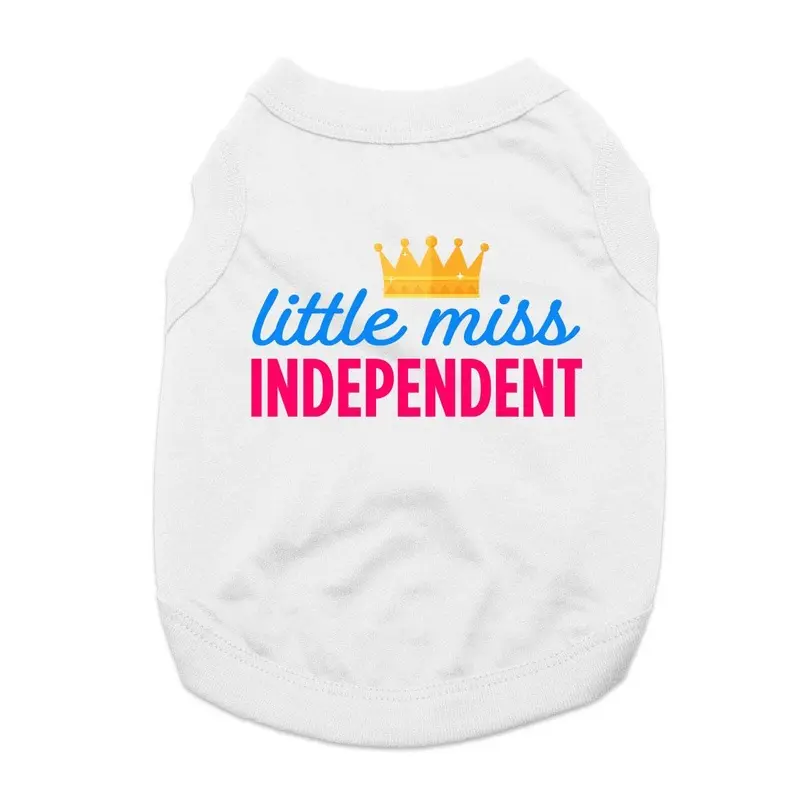 Little Miss Independent Dog Shirt - White X-Small