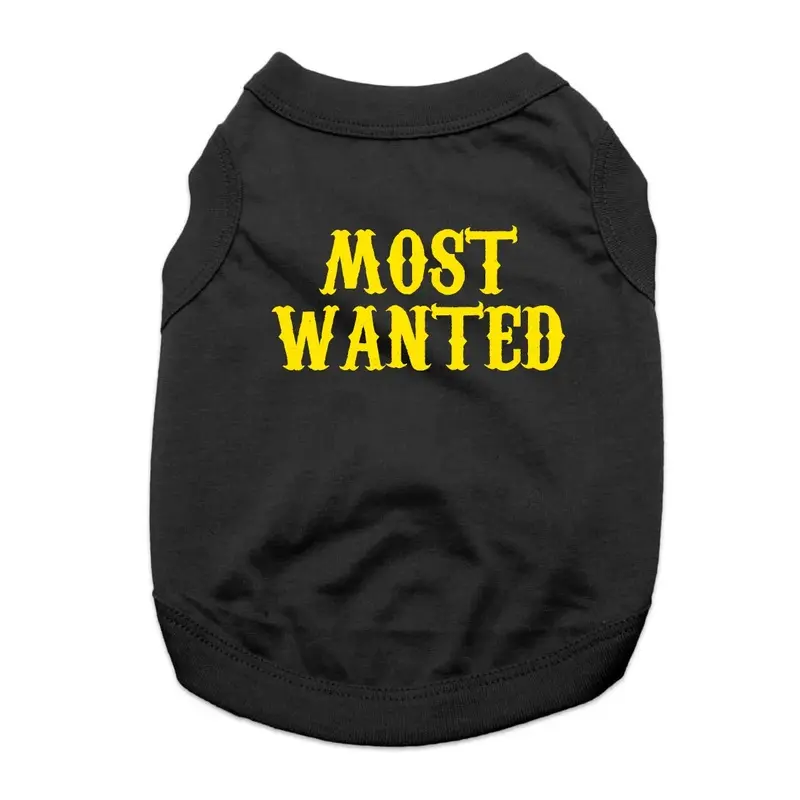 Most Wanted Dog Shirt - Black X-Small