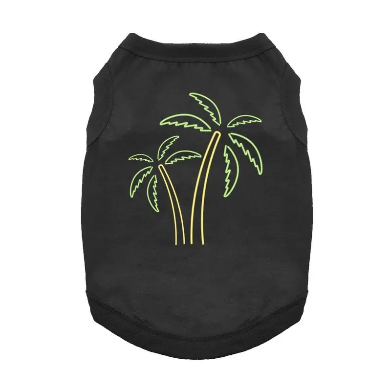 Neon Palm Trees Dog Shirt - Black X-Small