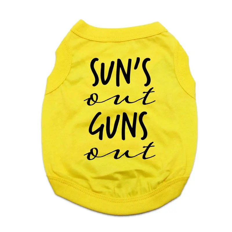 Sun's Out Guns Out Dog Shirt - Yellow X-Small