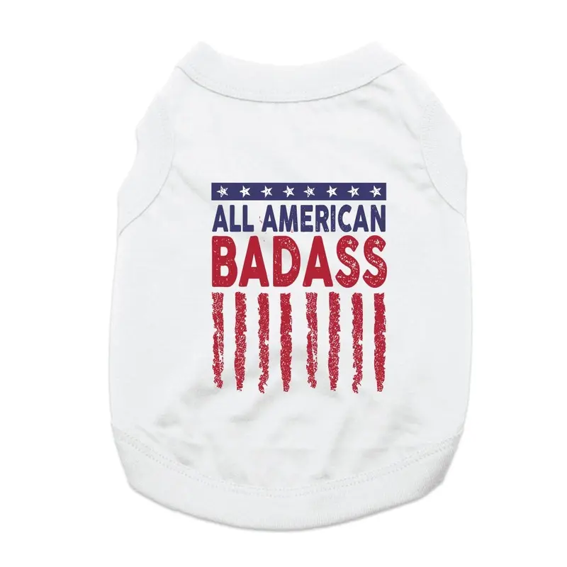 All American Badass Dog Shirt - White X-Small