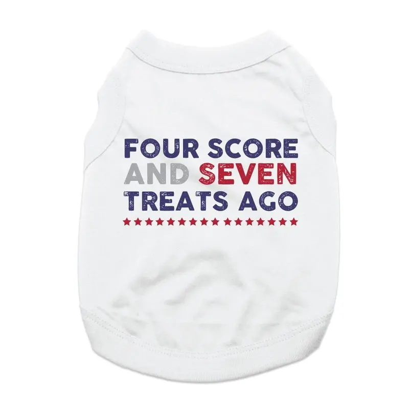 Four Score and Seven Treats Ago Dog Shirt - White X-Small