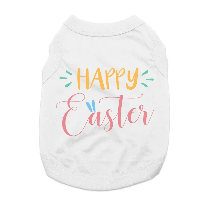 Happy Easter Dog Shirt - White X-Small