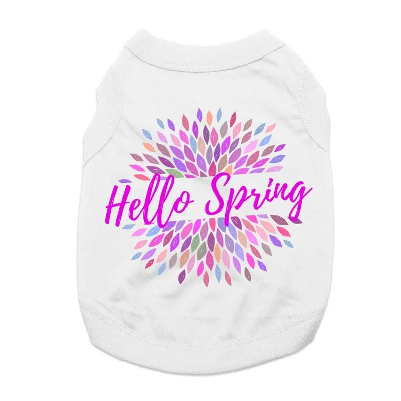 Hello Spring Dog and Cat Shirt - White X-Small