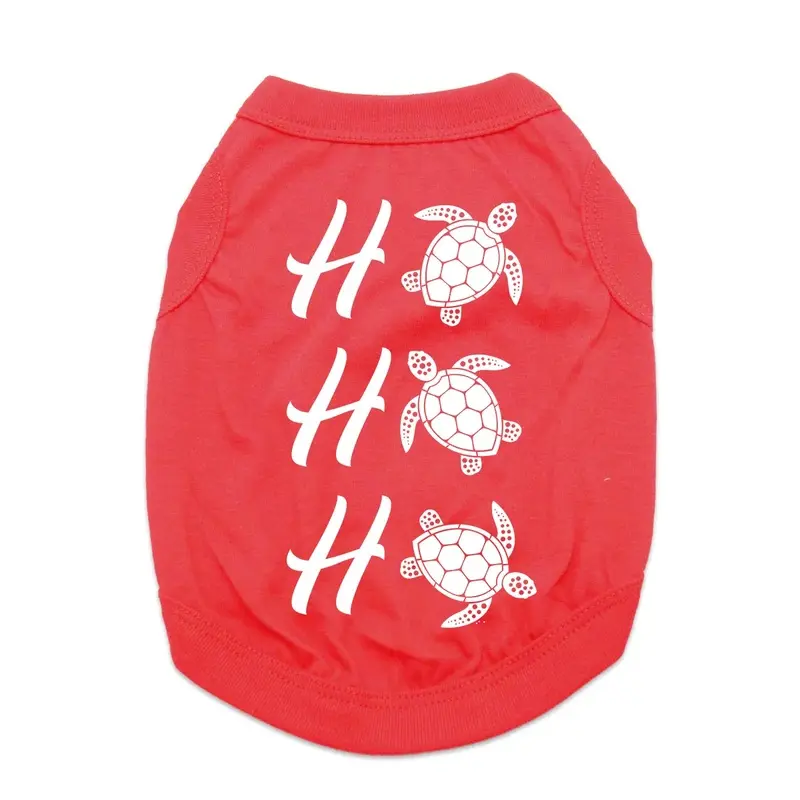 Ho Ho Ho Holiday Sea Turtle Dog Shirt - Red X-Small
