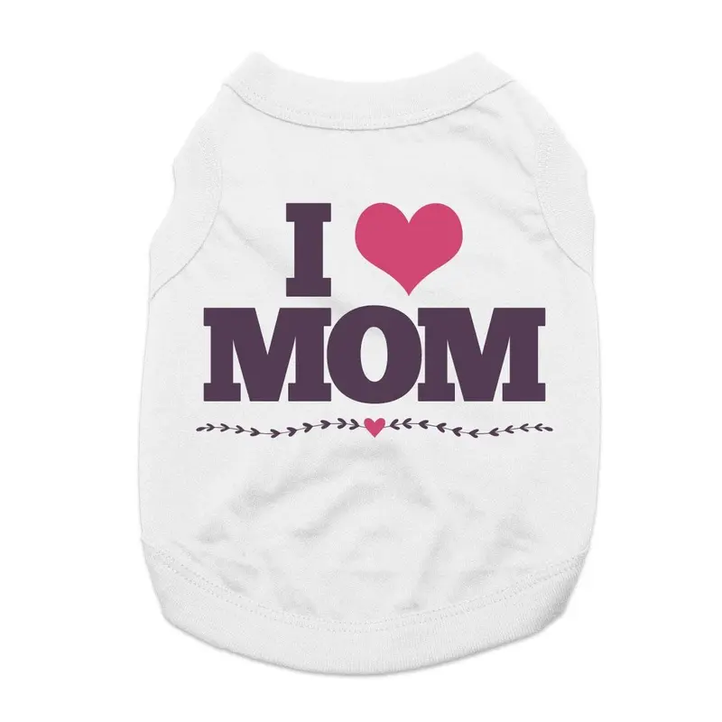 I Heart Mom Dog Shirt - White X-Small