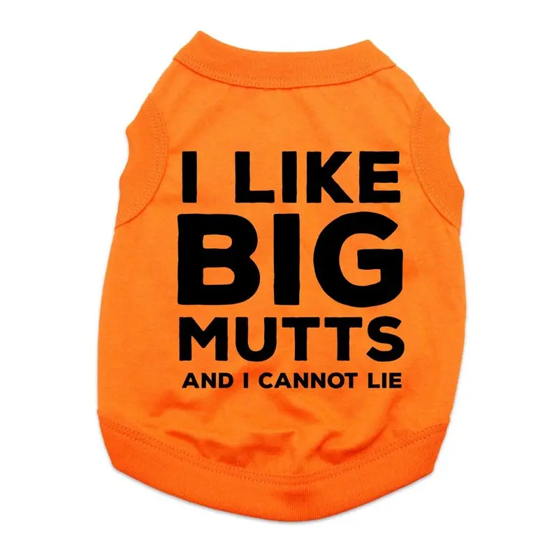 I Like Big Mutts and I Cannot Lie Dog Shirt - Orange X-Small