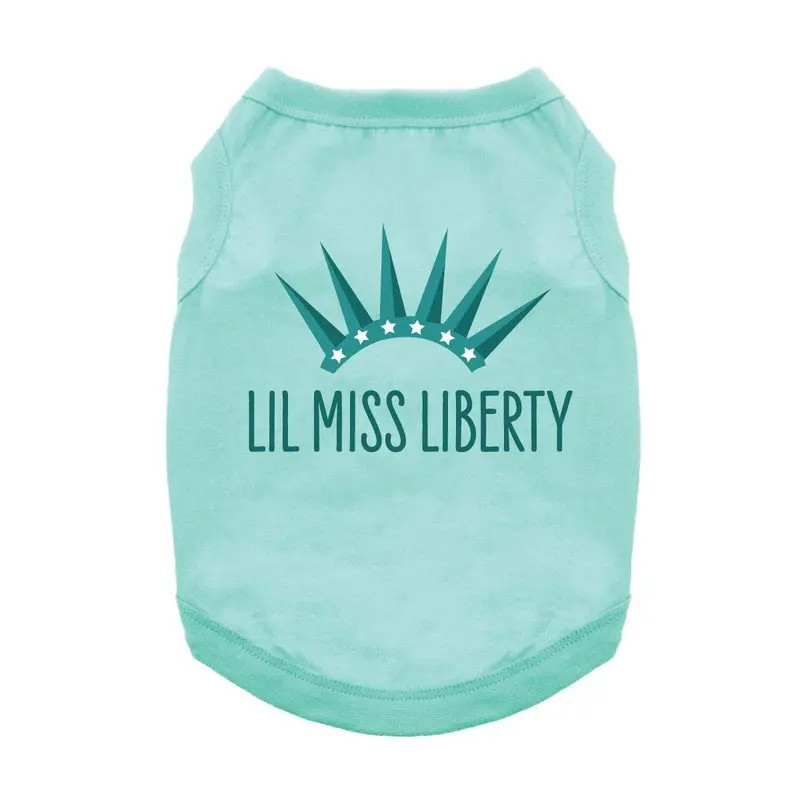 Lil Miss Liberty Dog Shirt - Green Patina X-Small
