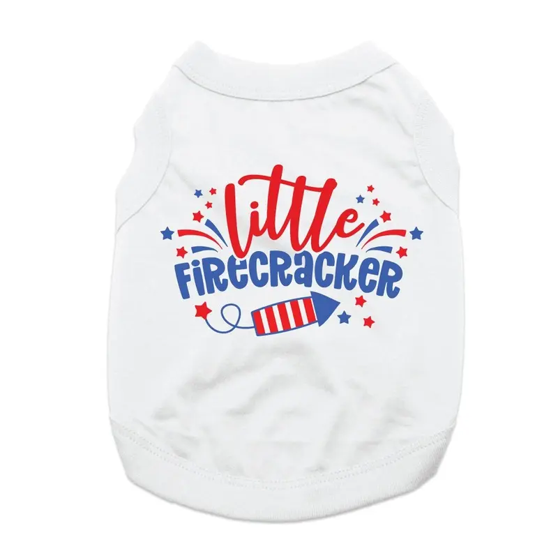 Little Firecracker Dog Shirt - White X-Small