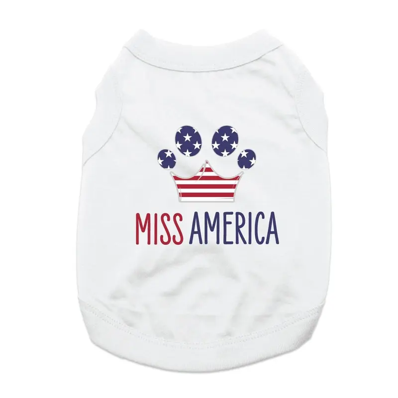Miss America Dog Shirt - White X-Small