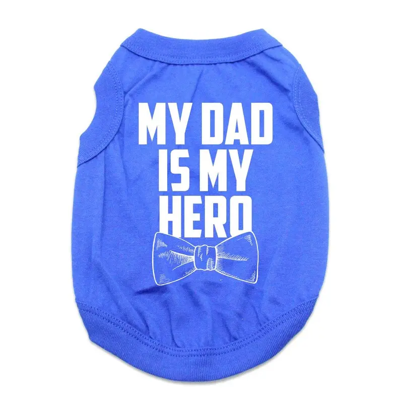 My Dad is My Hero Dog Shirt - Blue X-Small