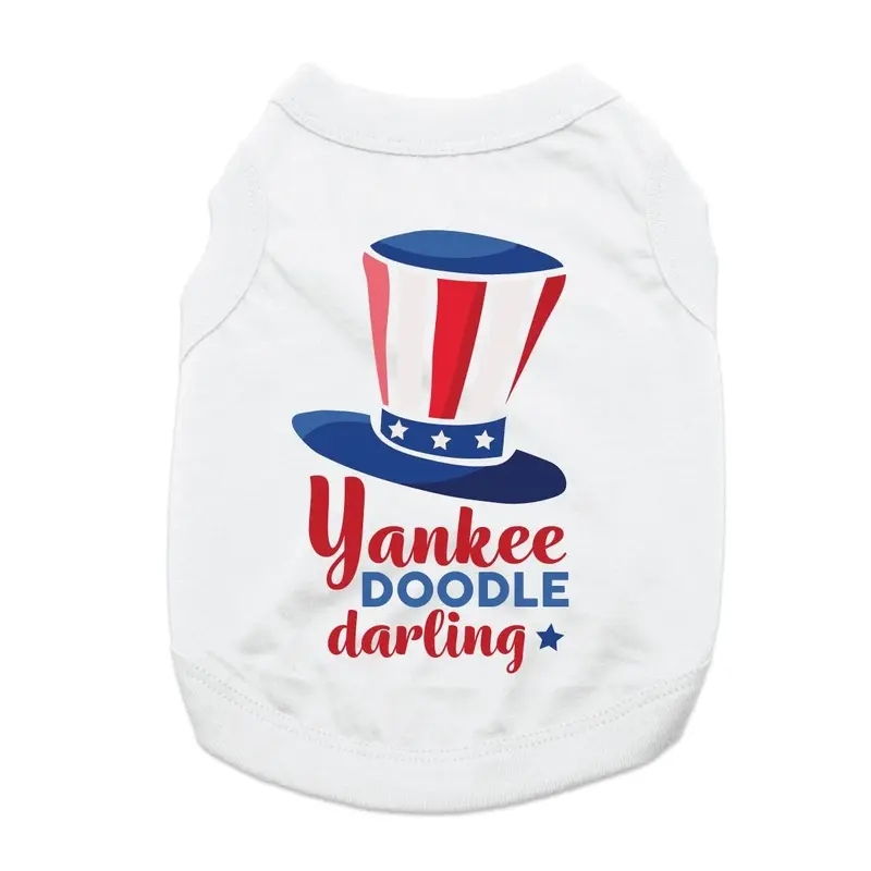 Yankee Doodle Darling Dog Shirt - White X-Small