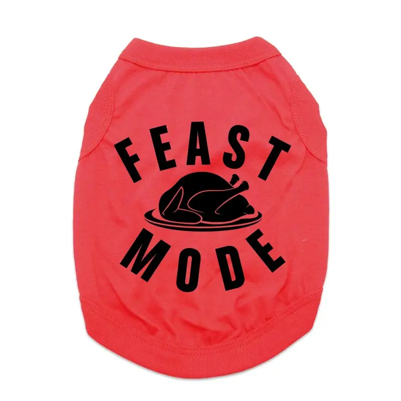 Feast Mode Dog Shirt - Red X-Small