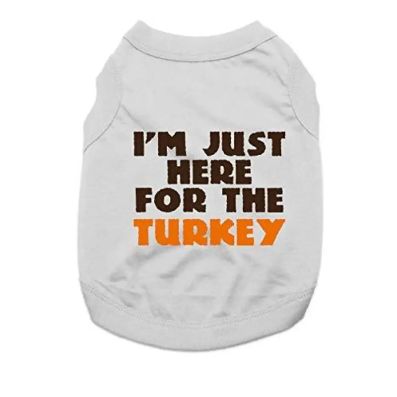I'm Just Here for the Turkey Dog Shirt - Gray X-Small