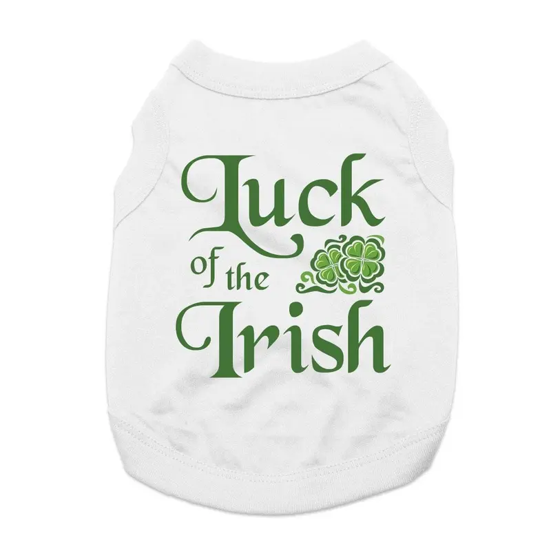 Luck of the Irish Dog Shirt - White X-Small