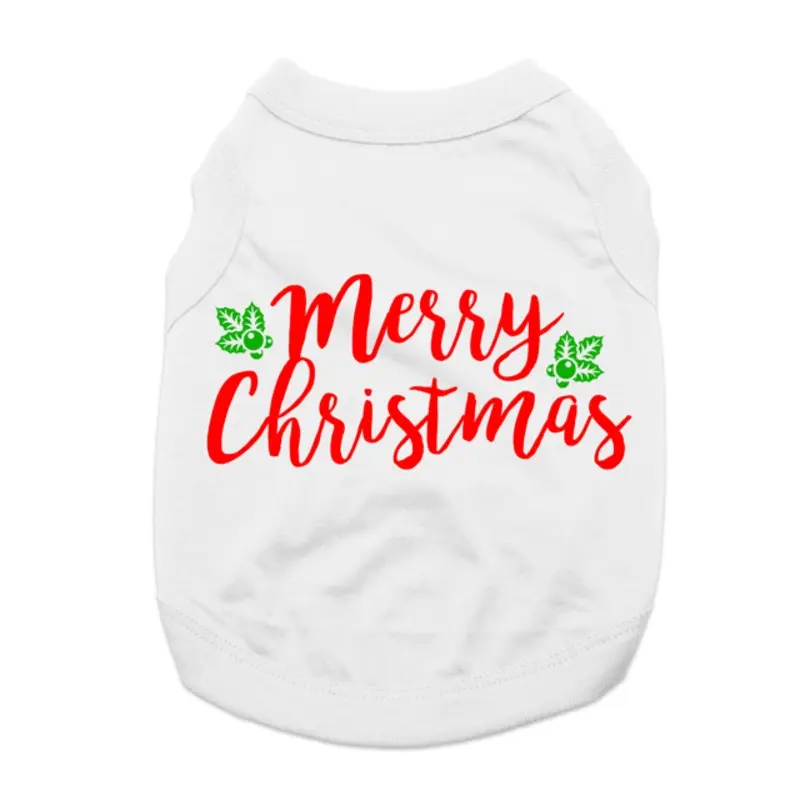 Merry Christmas Dog Shirt - White X-Small