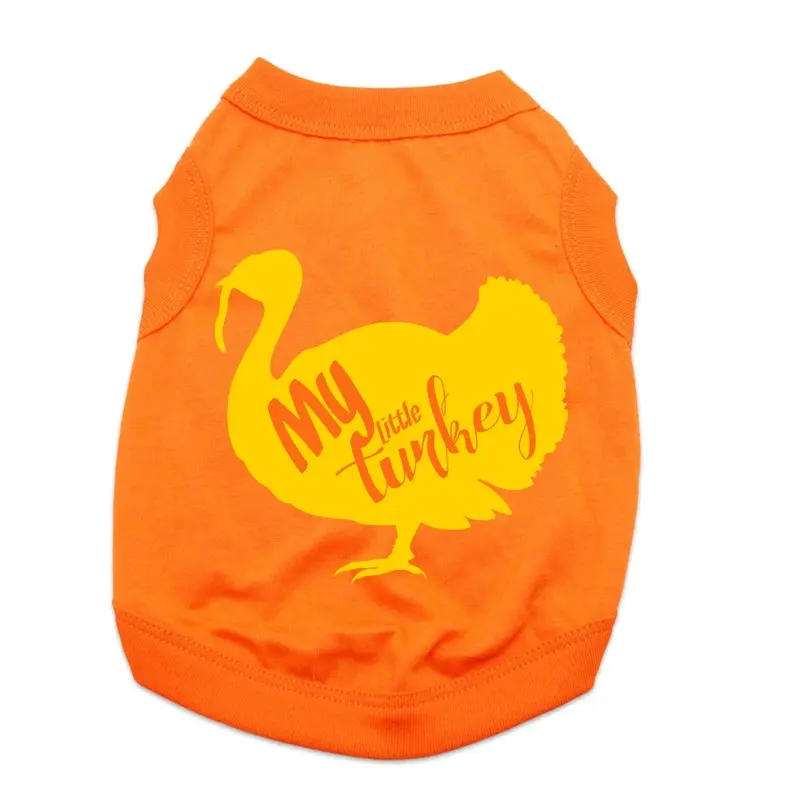 My Little Turkey Dog Shirt - Orange X-Small