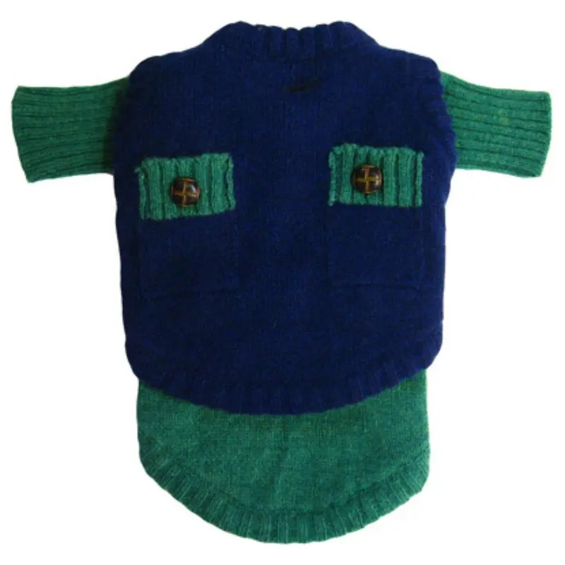 RuffLuv NYC Two Face Wooly Dog Sweater - Green X-Large