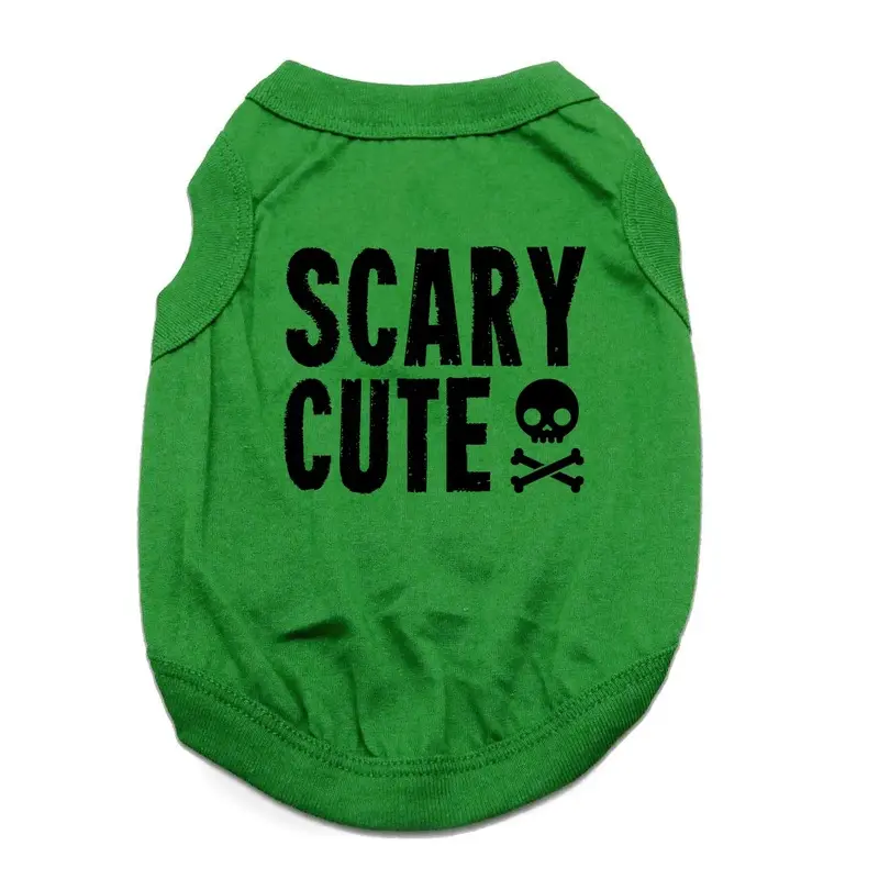 Scary Cute Dog Shirt - Green X-Small