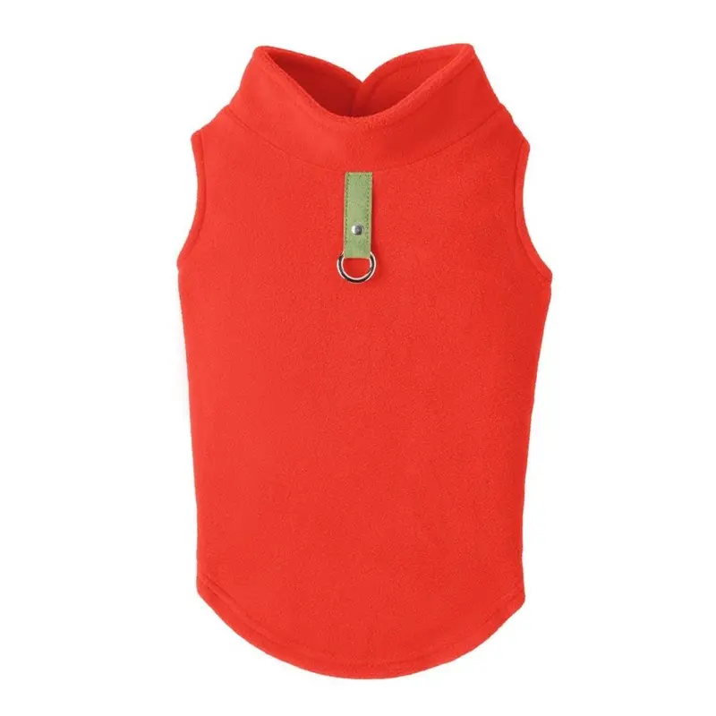 Gooby Fleece Dog Vest - Pumpkin with Green X-Small - Out of Stock!