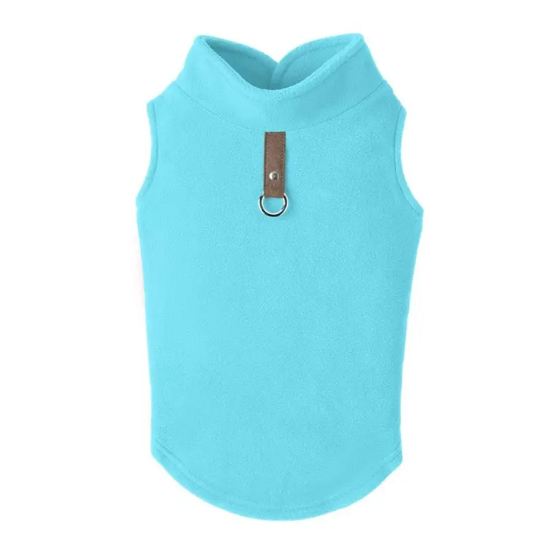 Gooby Fleece Dog Vest - Turquoise with Brown X-Small - Out of Stock!