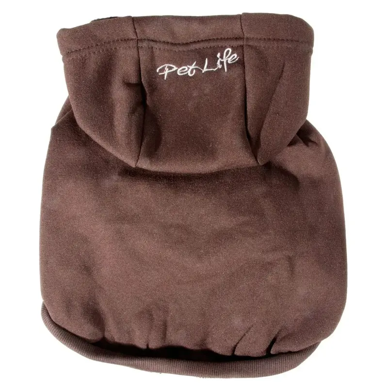 Pet Life Fashion Plush Dog Hoodie - Brown Large