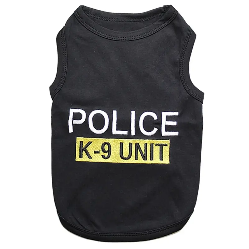 Police K9 Unit Dog Tank - Black XX-Small