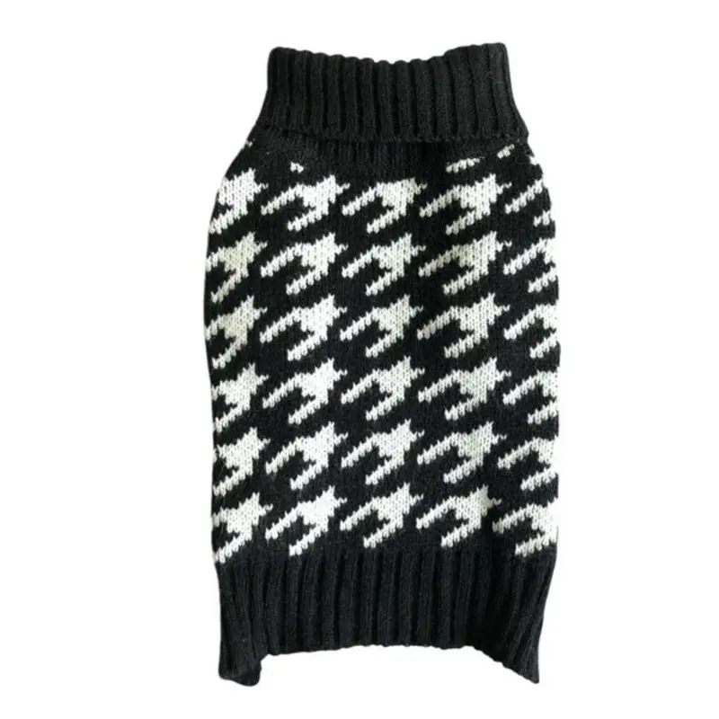 Zack & Zoey Houndstooth Knit Dog Sweater Large