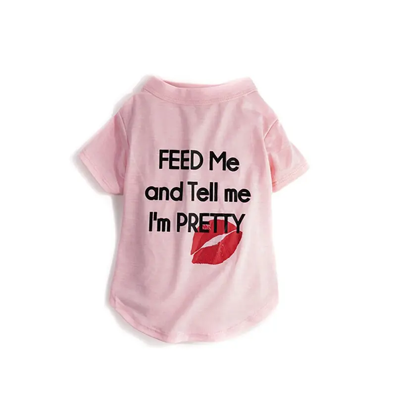 fabdog Feed Me and Tell Me I'm Pretty Dog Shirt - Pink Size 18