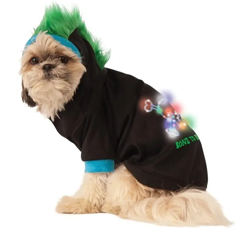 LED Halloween Mohawk Dog Hoodie Small