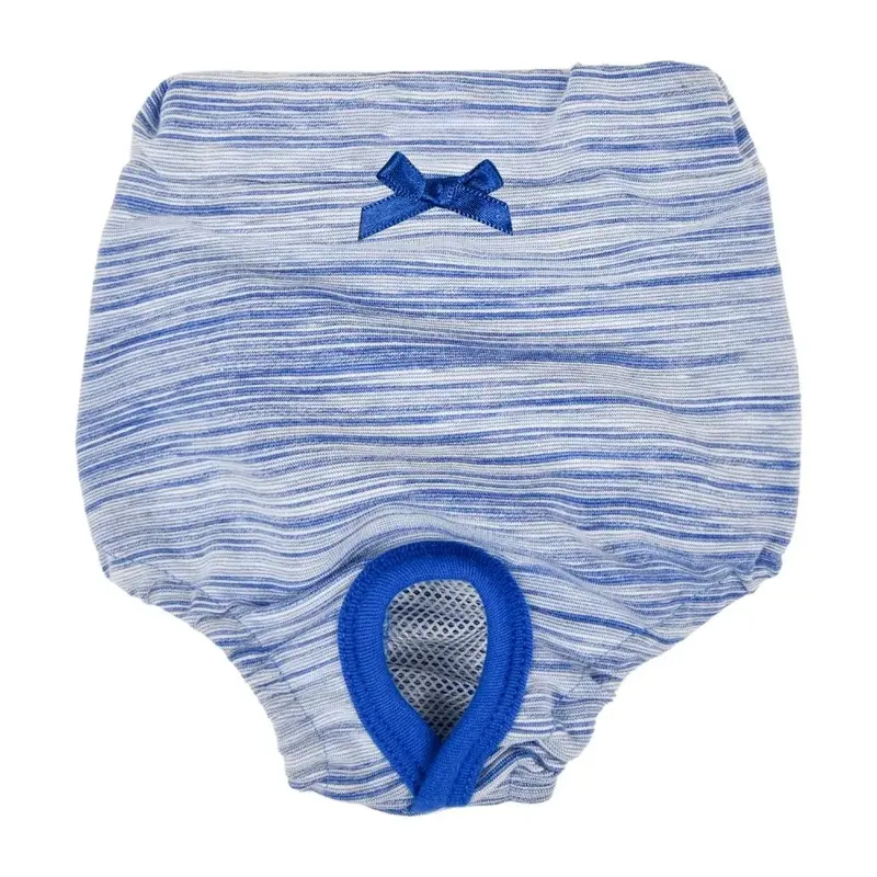 Puppia Florine Striped Dog Sanitary Pants - Blue Medium