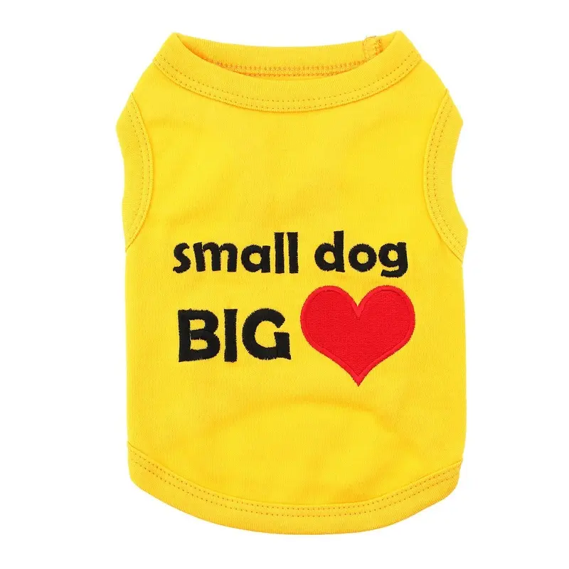 Small Dog Big Heart Dog Tank by Parisian Pet - Yellow XX-Small