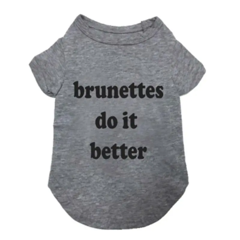 fabdog Brunettes Do It Better Dog T-Shirt - Grey Size 8