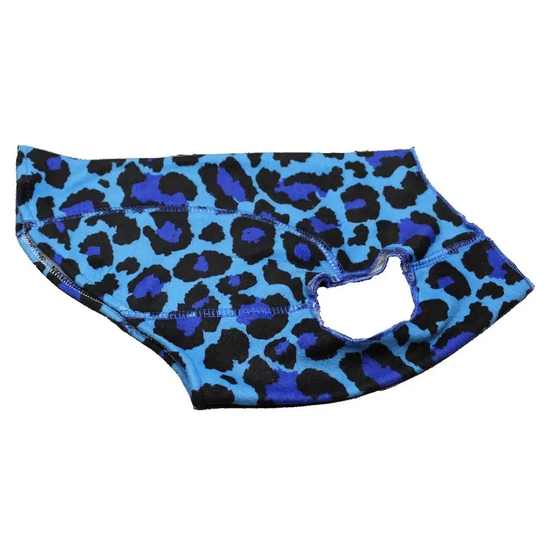 Hip Doggie 4-Way Stretch Fleece Shirt - Blue Leopard Medium