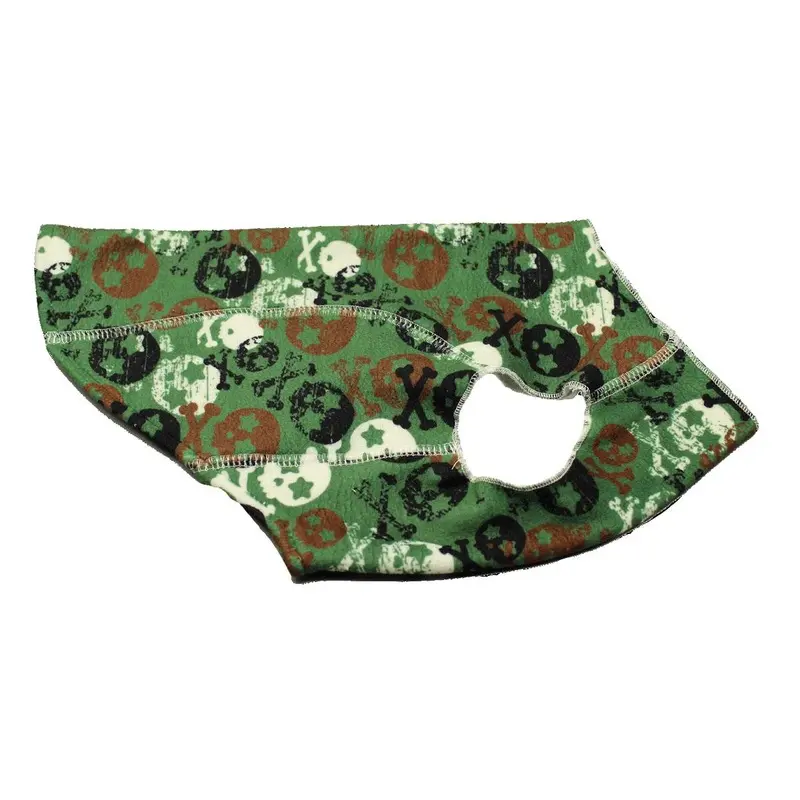 Hip Doggie 4-Way Stretch Fleece Shirt - Skull Print Small