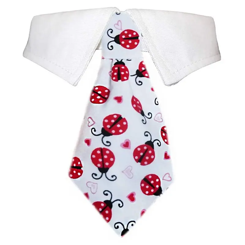 Pooch Outfitters Lady Bug Dog Shirt Collar and Tie X-Small