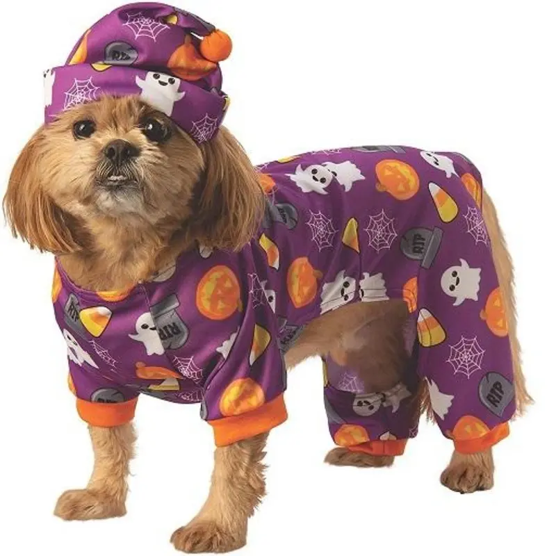 Rubies Halloween Emoji Print Dog Pajamas Large
