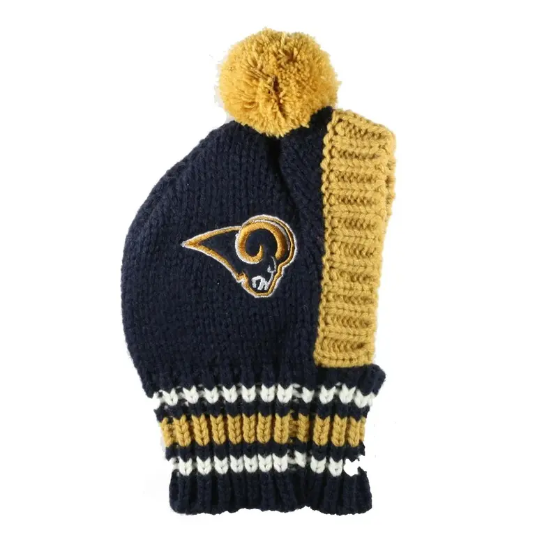 Little Earth Los Angeles Rams Knit Dog Hat Medium