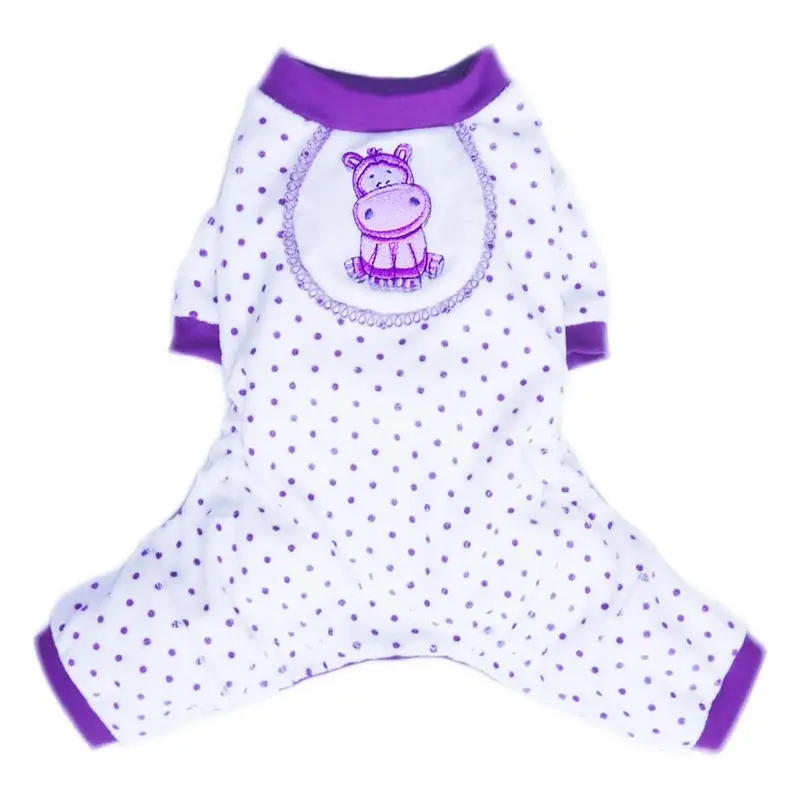 Pooch Outfitters Hippo Dog Pajamas - Purple XX-Small
