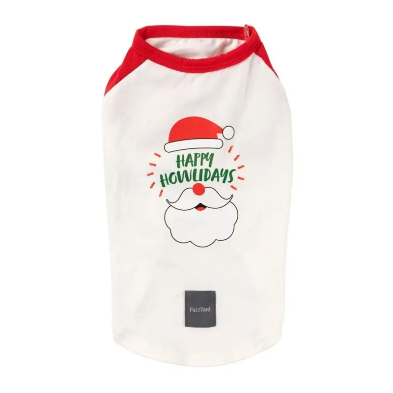 FuzzYard Holiday Dog T-Shirt - Happy Howlidays Size 1