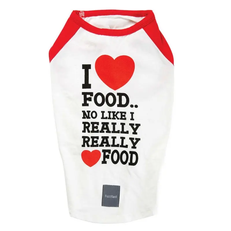 FuzzYard I Love Food Dog T-Shirt Size 1