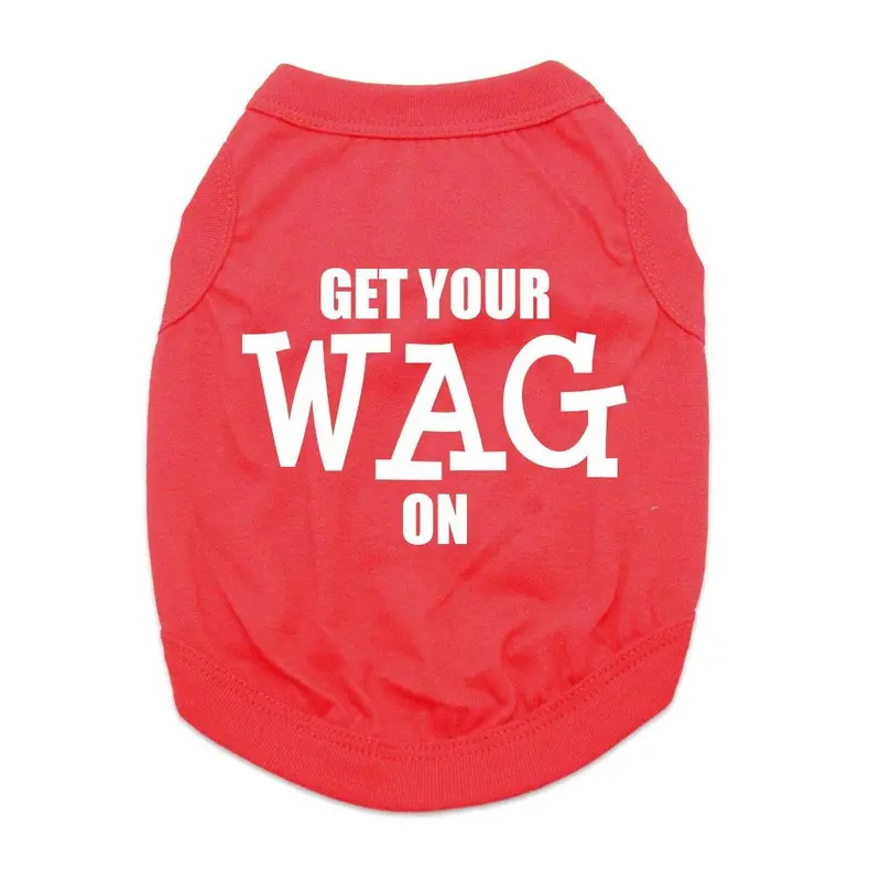 Get Your Wag On Dog Shirt - Red X-Small