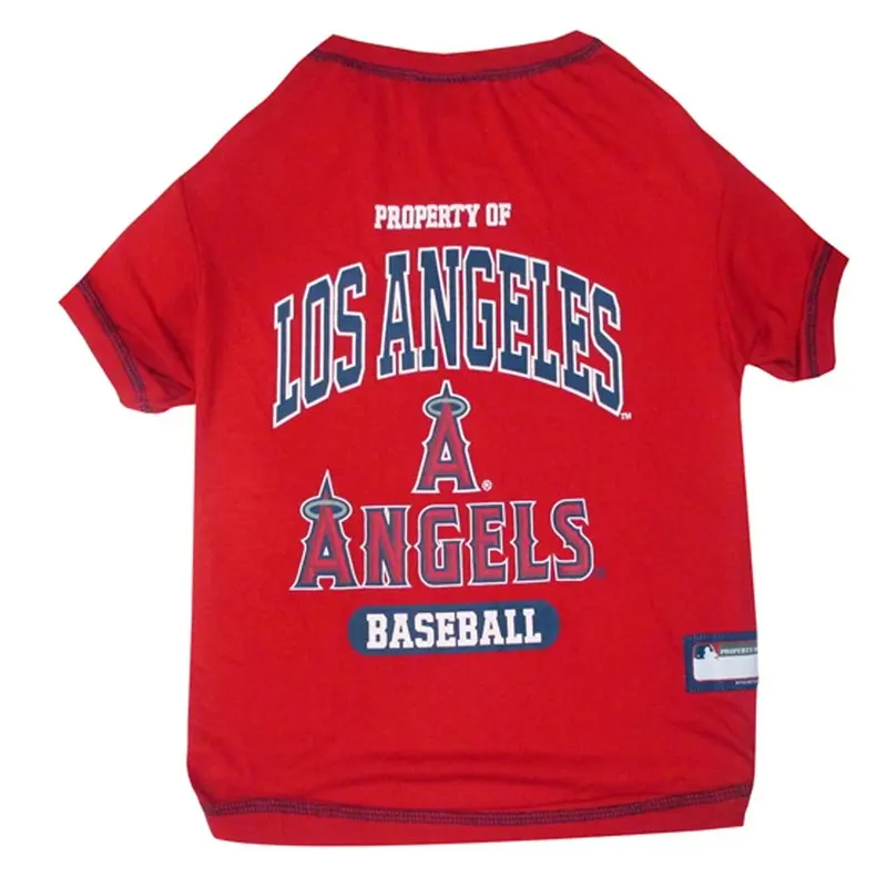 Los Angeles Angels Dog T-Shirt - Red Medium