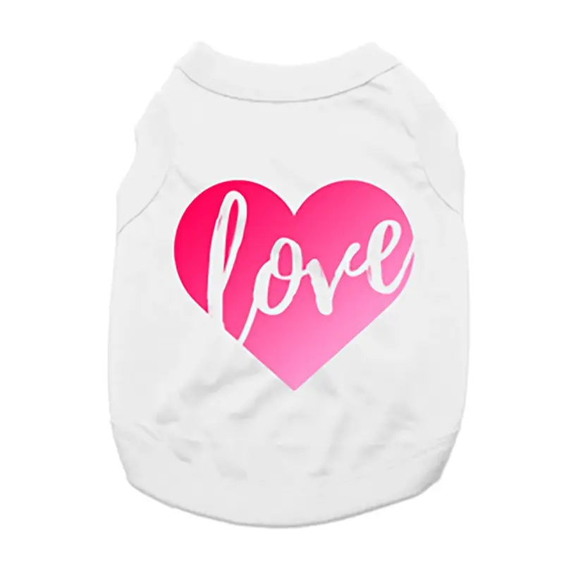 Love Heart Dog Shirt - White X-Small